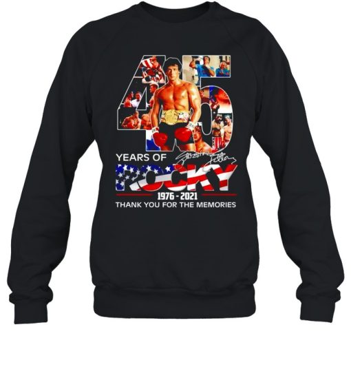45 years of Rocky 1976 2021 thank you for the memories shirt