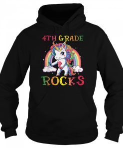 4th Grade Rocks Flossing Unicorn Cute Back To shirt 3