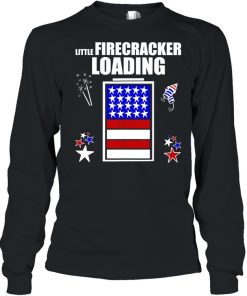 4th July Pregnancy baby reveal Little Firecracker loading shirt 1