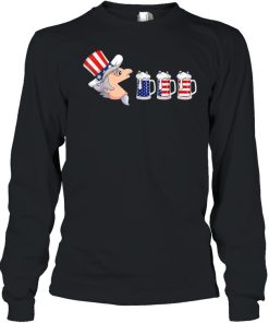 4th Of July Uncle Sam American Flag Funny Beer Drinking Shirt 1