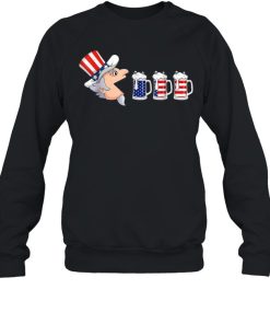 4th Of July Uncle Sam American Flag Funny Beer Drinking Shirt 2