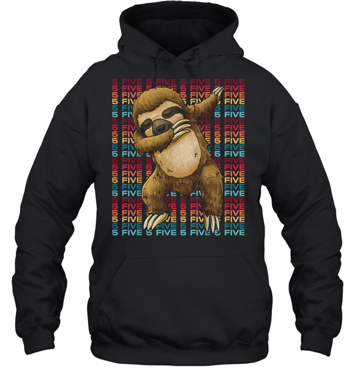 5 Years Old Sloth Dabbing 5th Birthday Sloth Party shirt 5 Years Old Sloth Dabbing 5th Birthday Sloth Party shirt