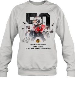 50 Corey Crawford Chicago Blackhawks 2x Stanley Cup Champion 2x NHL all star 2x William M Jennings trophy winner shirt 1