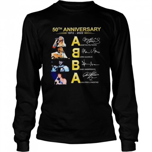 50th anniversary 1972-2022 ABBA Agnetha Faltskog Bjorn Ulvaeus signatures shirt