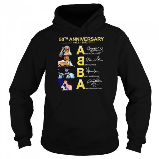 50th anniversary 1972-2022 ABBA Agnetha Faltskog Bjorn Ulvaeus signatures shirt