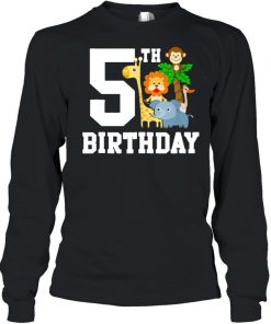 5th birthday Age 5 years old Safari Animals shirt 1