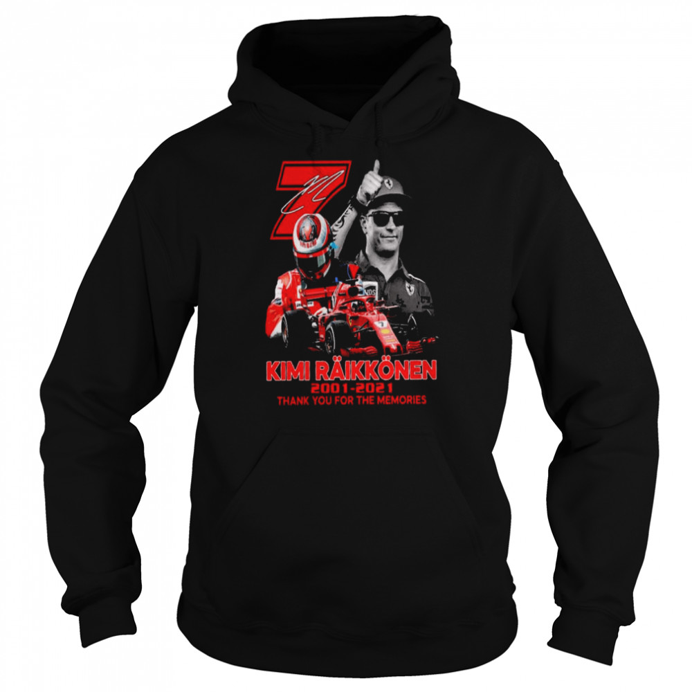 7 Kimi Raikkonen 2001 2021 thank You for the memories signature shirt 7 Kimi Raikkonen 2001 2021 thank You for the memories signature shirt