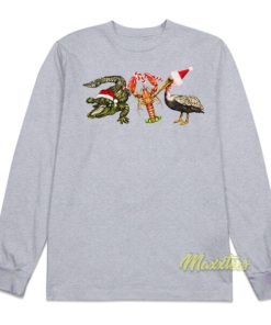 Alligator Shrimp Pelican Santa Long Sleeve Shirt 1 Alligator Shrimp Pelican Santa Long Sleeve Shirt 2