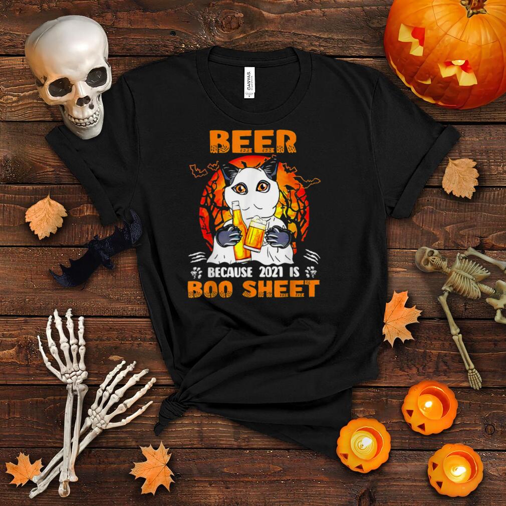 Cat Beer because 2021 is boo sheet Halloween T Shirt Cat Beer because 2021 is boo sheet Halloween T Shirt
