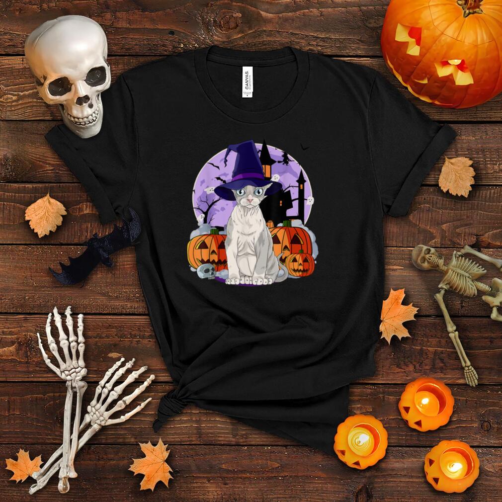 Cute Devon Rex Cat Halloween Witch Pumpkin T Shirt Cute Devon Rex Cat Halloween Witch Pumpkin T Shirt