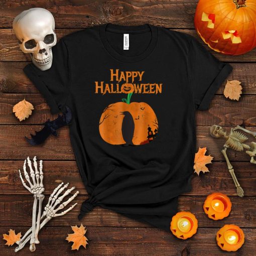 Happy Halloween Penguin Pumpkin T Shirt