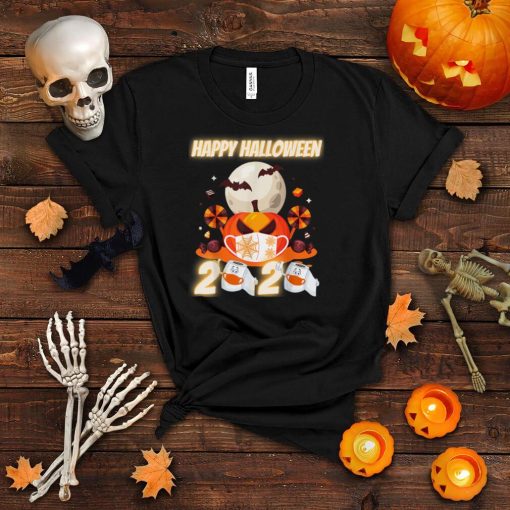 Happy Halloween Quarantine 2020 Funny Pumpkin In Face Mask T Shirt