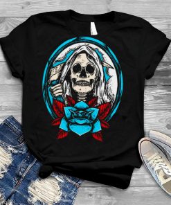 Happy Halloween Skull With Blue Roses shirt
