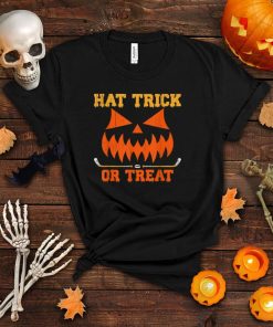 Hat Trick Or Treat Ice Hockey Halloween Player Coach T Shirt