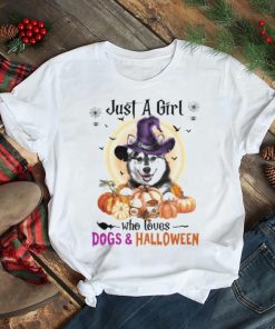 Husky Dog Just A Girl Who Loves Dogs And Halloween Shirt