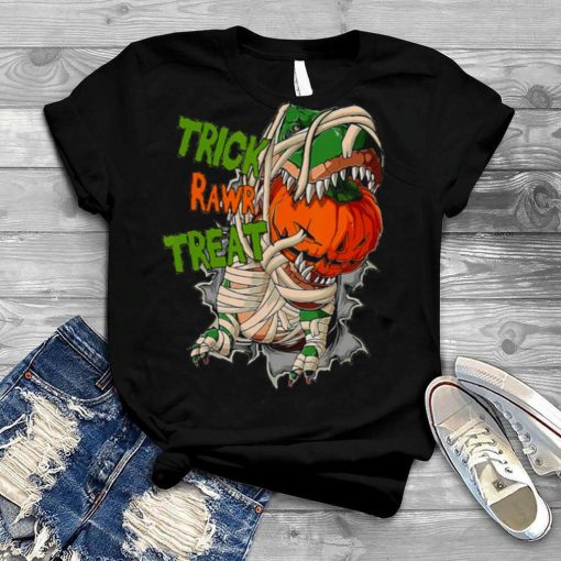 Jack O Lantern Dinosaur Mummy T Rex Halloween shirt