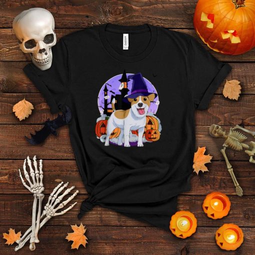 Jack Russell Terrier Dog Cute Halloween Witch Pumpkin T Shirt