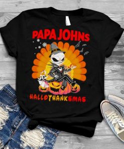 Jack Skellington Papa John HalloThanksMas Halloween shirt