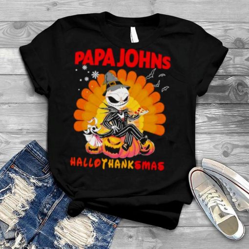 Jack Skellington Papa John HalloThanksMas Halloween shirt