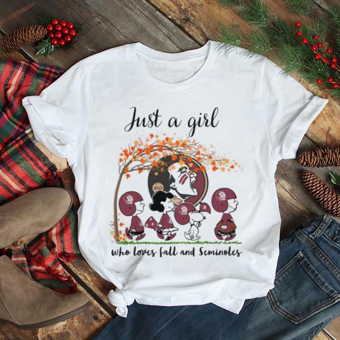 Just A Girl Who Loves Fall and Seminoles Peanuts Cartoon Halloween T shirt Just A Girl Who Loves Fall and Seminoles Peanuts Cartoon Halloween T shirt