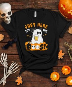 Just Here for The Boos Funny Halloween Ghost Cute Wine Lover T Shirt