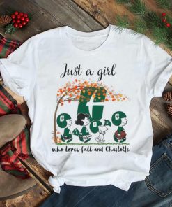 Just a Girl Who Loves Fall and Charlotte Peanuts Cartoon Halloween T shirt
