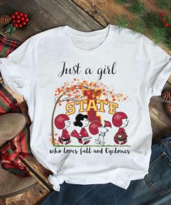 Just a Girl Who Loves Fall and Cyclones Peanuts Cartoon Halloween T shirt