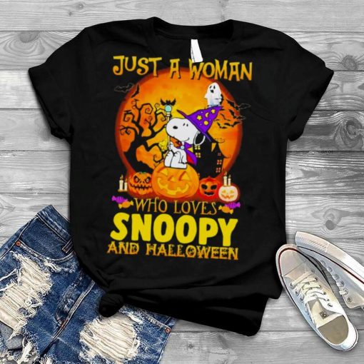 Just a Woman who loves Snoopy and Halloween 2023 Shirt