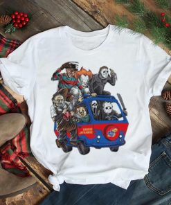 Kansas Jayhawks Horror Movies Characters Bus Halloween 2023 T Shirt