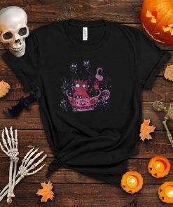 Kawaii Pastel Goth Art Cute Demon Cat With Ghosts Halloween T Shirt