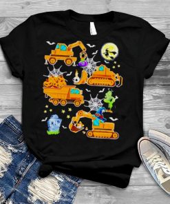 Kids construction vehicle halloween shirt