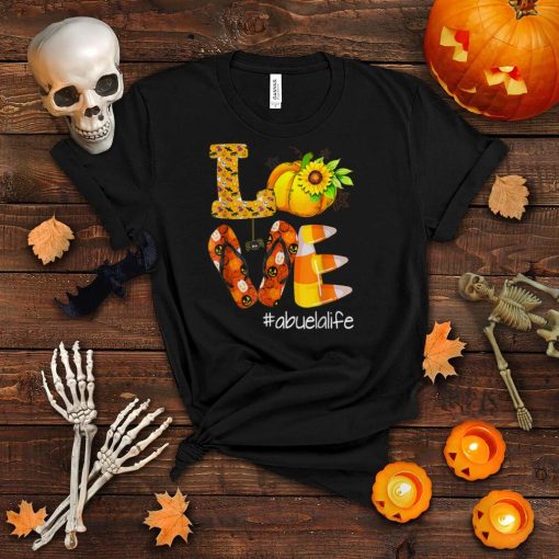 Love Abuelalife Pumpkin Flip Flops Abuela Life Halloween T Shirt