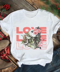 Love Halloween Skull Pink Roses shirt