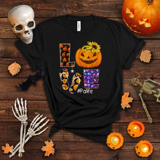 Love Palife Pumpkin Flip Flops Costume Halloween T Shirt