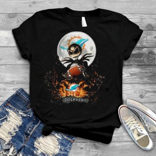 MiamI dolphins Jack skellington halloween art design T shirt