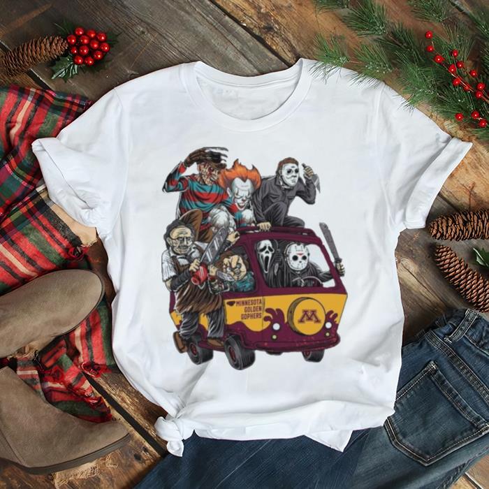 Minnesota Golden Gophers Horror Movies Characters Bus Halloween 2023 T Shirt Minnesota Golden Gophers Horror Movies Characters Bus Halloween 2023 T Shirt