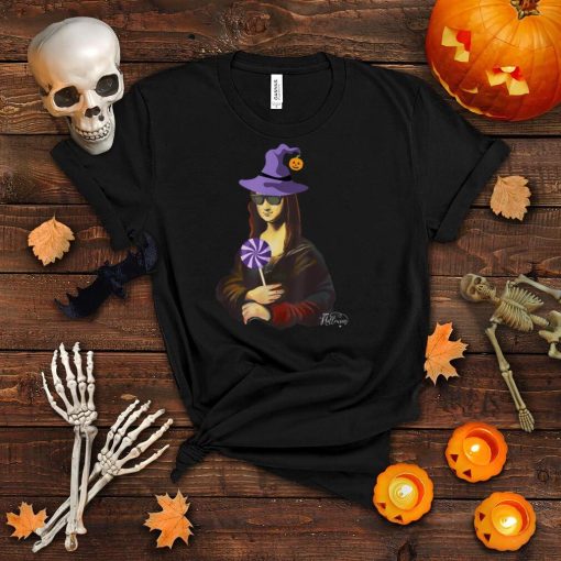 Mona Lisa Halloween Witch Costume Shirt Aesthetic Painting T Shirt