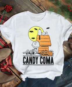 Peanuts Boys White Candy Coma Charlie Brown Halloween shirt