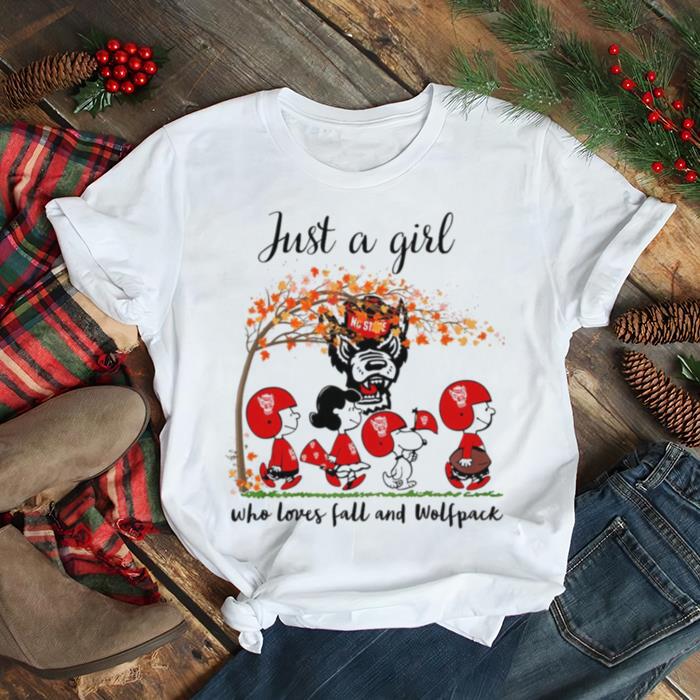 Peanuts Just a Girl Who Loves Fall and Wolfpack Peanuts Cartoon Halloween T shirt Peanuts Just a Girl Who Loves Fall and Wolfpack Peanuts Cartoon Halloween T shirt