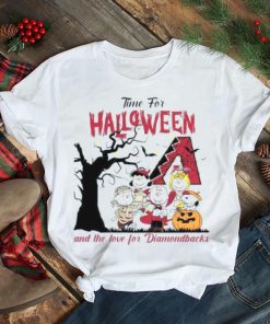 Peanuts Time For Halloween And The Love For Arizona Diamondbacks Logo 2023 T Shirt
