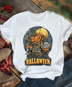 Scarecrow Skull Head And Pumpkins Halloween shirt