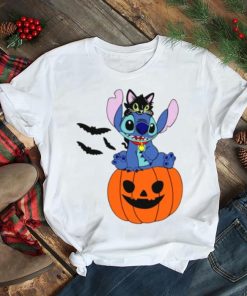 Stitch Balck Cat And Pumpkin Halloween shirt