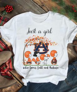 ust A Girl Who Loves Fall and Orange Peanuts Cartoon Halloween T shirt