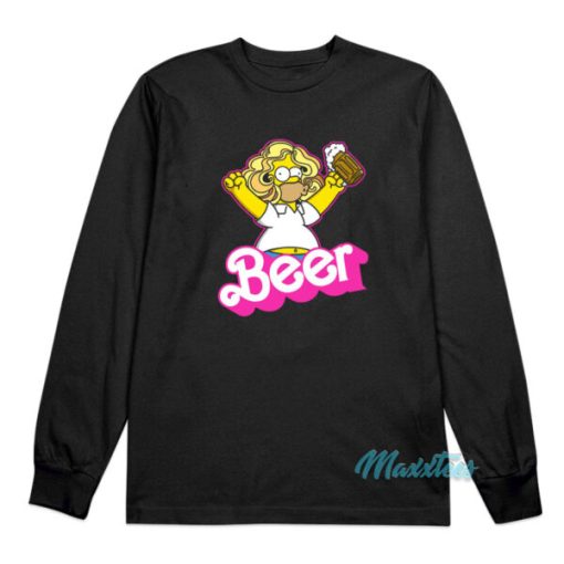 Beerbie Homer Simpson Beer Barbie Long Sleeve Shirt