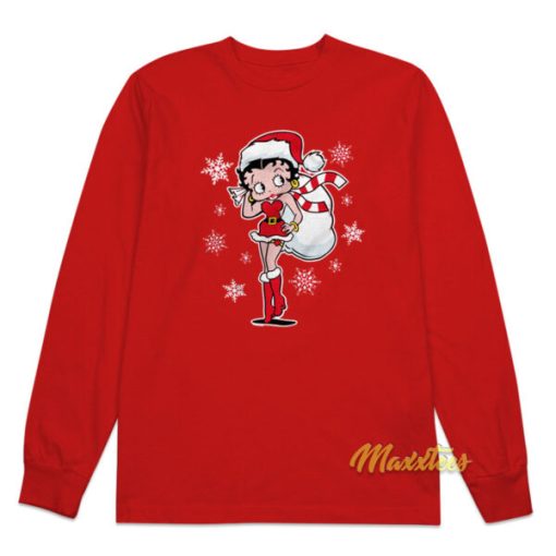 Betty Boop Christmas Holiday Long Sleeve Shirt