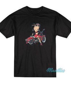 Betty Boop Riding Motorcycle T-Shirt