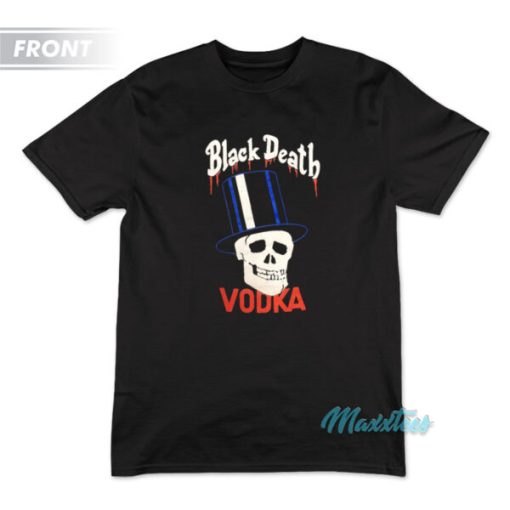 Black Death Vodka Drink In Peace Slash T-Shirt