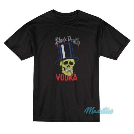 Black Death Vodka Gun N Roses Slash Skull T-Shirt