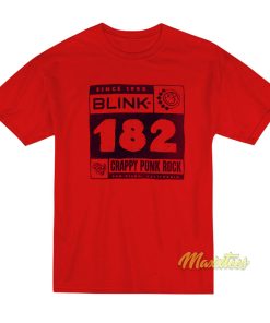 Blink 182 Crappy Punk Rock San Diego 1992 T-Shirt Blink 182 Crappy Punk Rock San Diego 1992 T-Shirt