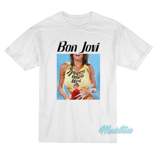 Bon Jovi Slippery When Wet Poster T-Shirt